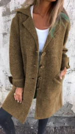 Wool Single Breasted Long Coat - Image 10