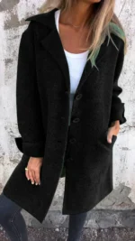 Wool Single Breasted Long Coat - Image 8