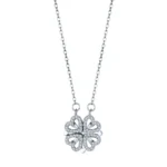 Silver Clover Hearts Necklace