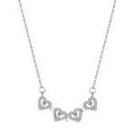 Silver Clover Hearts Necklace - Image 2